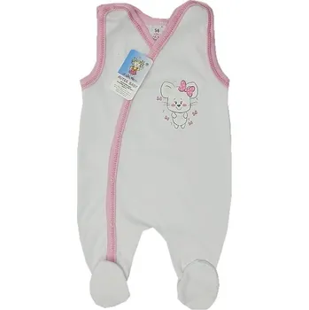 Dupačky Kojenecké propínací dupačky Bílá + Růžová - vel. 62