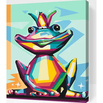 Malování podle čísel - Královská žabka Velikost: 30x40cm, Rámování: Pouze srolované plátno