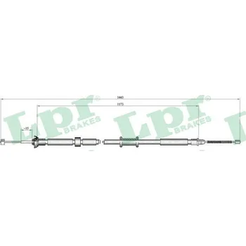 Lanko parkovací brzdy Tažné lanko, parkovací brzda, , LPR, C1023B