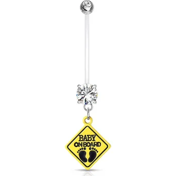 Piercing Šperky4U Těhotenský piercing do pupíku - baby on board - WP0020-C