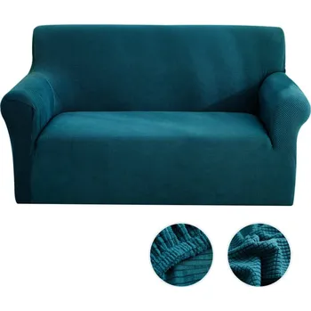 Napínací potah Elastický vodoodpudivý potah na pohovku - Tyrkysový, dvoumístná sedačka