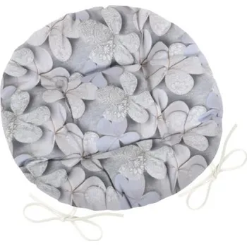 Podsedák Bellatex Sedák DITA kulatý prošívaný, Šedý květ - 40 cm