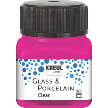 Speciální výtvarná barva C.Kreul Barva na sklo a porcelán Clear 20 ml růžová
