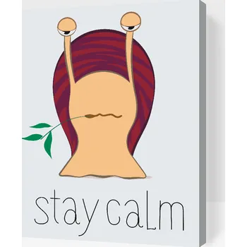 Malování podle čísel - Stay calm slimák Velikost: 30x40cm, Rámování: Pouze srolované plátno