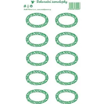 samolepka Samolepky na kořenky plný ovál 25x14cm - 2. ZELENÁ