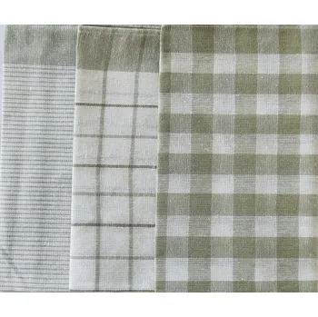 Utěrka Top textil Sada kuchyňských utěrek multidesign 3ks, olivová (151)