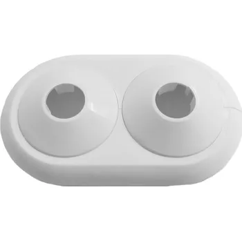 Krycí růžice dělená dvojitá, bílá, 16 mm