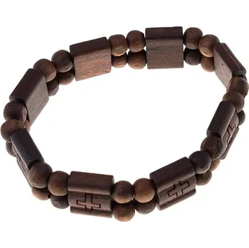 Náramek Dřevěný náramek s křížky