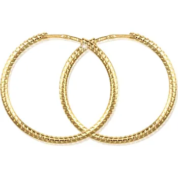 Náušnice GEMMAX Zlaté gravírované náušnice Kruhy Ø 30 mm – zlatý šperk ryzosti 585/1000 v Dárkovém balení s Certifikátem GLEYN-30-21741