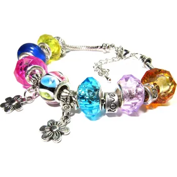 Dětské navlékací korálky Náramek s korálky RAINBOW DUHOVÝ TOPBEADS 19-21 cm (+ ZDARMA dárková krabička)