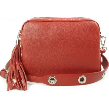Kabelka Kožená crossbody kabelka Vera Pelle VP1188 červená