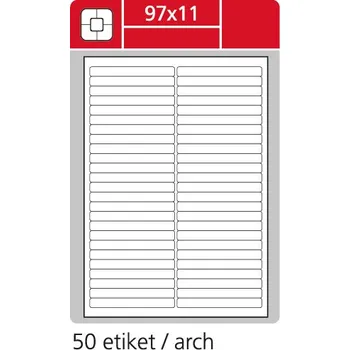 Samolepící etiketa Coveris - etikety A4 lux, 97 x 11 mm, 100 archů