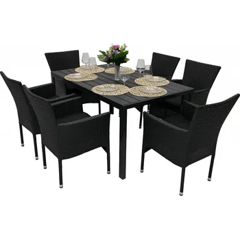 Jídelní set DEOKORK Zahradní ratanová sestava PALERMO 1+6 (různé délky) stůl 150x90 cm
