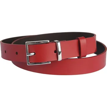 Opasek Dámský červený kožený opasek 562 (Dámský opasek do kalhot)
