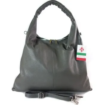 Kabelka Kožená kabelka přes rameno Vera Pelle WX435B šedá