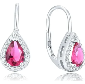 Náušnice STŘÍBRNÉ NÁUŠNICE S RŮŽOVÝM ZIRKONEM CHESTER