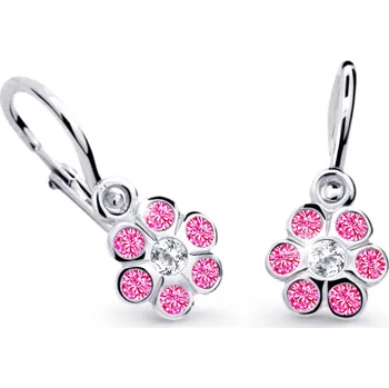 Náušnice Cutie Jewellery Dětské náušnice z bílého zlata C1737B-Malinová