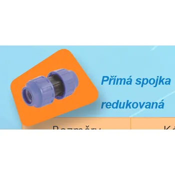Vodovodní potrubí PE spojka přímá mechanická redukovaná 63 x 40