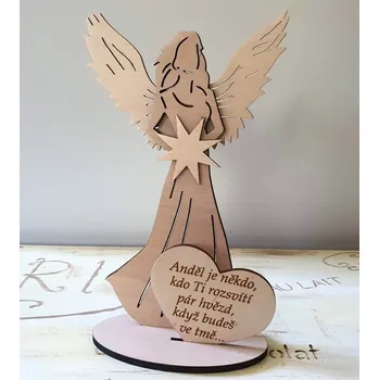 Vánoční dekorace Anděl s citátem Anděl je někdo, kdo - Hvězda