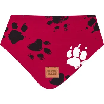 Šátek Kojenecký bavlněný šátek na krk New Baby tlapka tmavě růžový S, vel. S