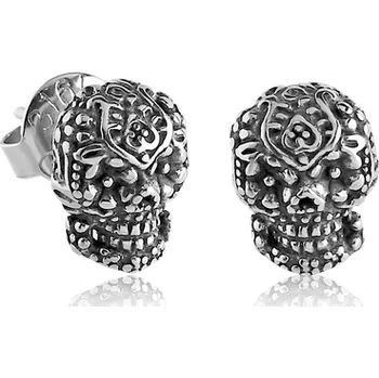 Náušnice Steel Edge Ocelové pecky do uší 227-Lebky