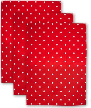 Utěrka Home Elements Utěrka 50 x 70 cm červená s bílými puntíky 3 ks