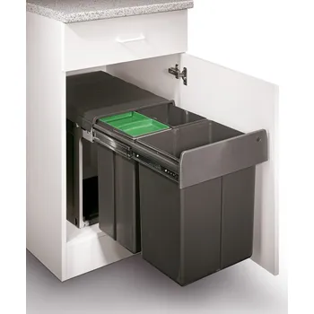 Odpadkový koš Bio Trio Maxi 40 DT, Odpadkový koš pro otočné dveře, antracit