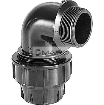 Instalatérský materiál Plas-fit Koleno svěrné plastové 90° s vnějším závitem na PE trubky 25 mm x 1/2", 15025Z0101