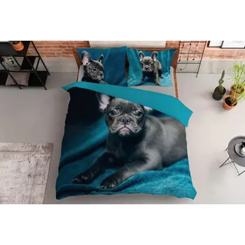 Detexpol Francouzský buldoček 220 x 200, 2x 70 x 80 cm zip Povlečení Detexpol Francouzský buldoček 220 x 200, 2x 70 x 80 cm zip