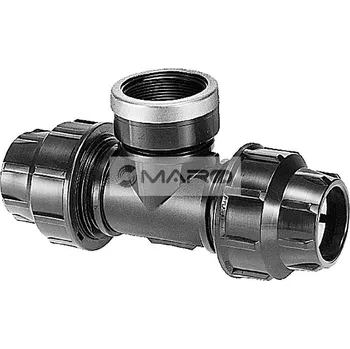 Instalatérský materiál Plas-fit T-kus svěrný plastový s vnitřním závitem na PE trubky 25 mm x 1/2", 15025T0201