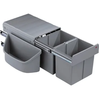 Odpadkový koš Corner Boy 2, Odpadkový koš pro rohové skříňky, alu šedá