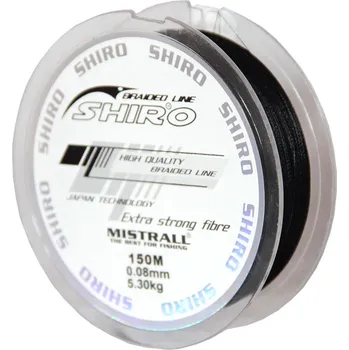 SHIRO - Pletená šňůra černá - 0,10mm 150m