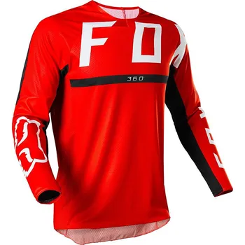 cyklistický dres dres Fox 360 Merz Jersey LS - Fluo Red L