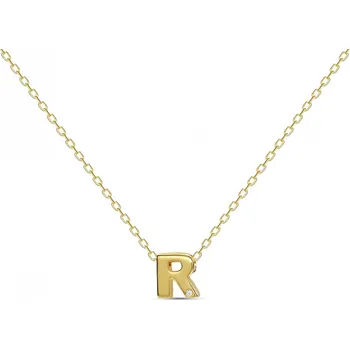 Náhrdelník MOSUO Pozlacený náhrdelník Letter R gold