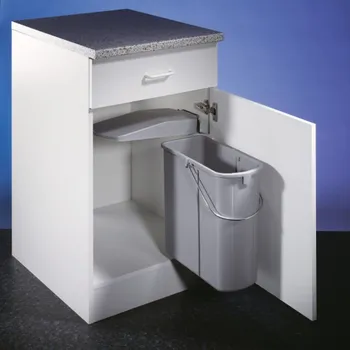 Odpadkový koš Vario 1, Otočný odpadkový koš na dvířka, alu šedá