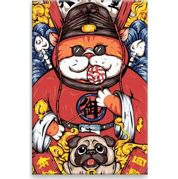 Dětské zboží Malování podle čísel - Mlsný kocour - 40x60 cm, bez dřevěného rámu - CZ výroba