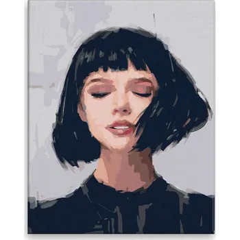 Malování podle čísel - Žena s mikádem - 40x50 cm, bez dřevěného rámu - CZ výroba