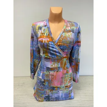 Dámská tunika Halenka MIKADA, Barva Modrá, Velikost XXL 48, Materiál 96% Viskoza 4% Lycra