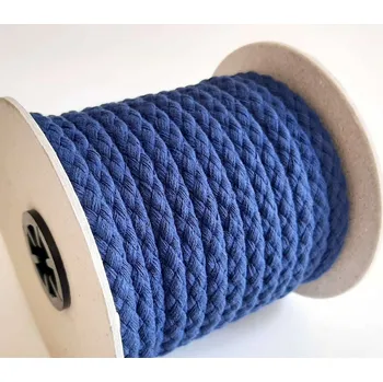 Šňůra na prádlo Snový svět 7705 - Bavlněná šňůra s jádrem - tmavě modrá - 8,8 mm