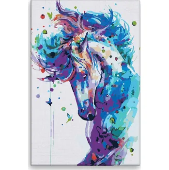 Dětské zboží Malování podle čísel - Hřebec v barvách - 40x60 cm, bez dřevěného rámu - CZ výroba