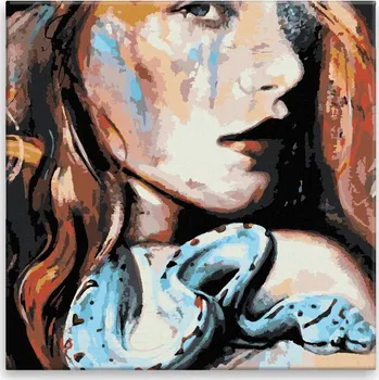 Malování podle čísel - Hadí žena - 40x40 cm, bez dřevěného rámu - CZ výroba