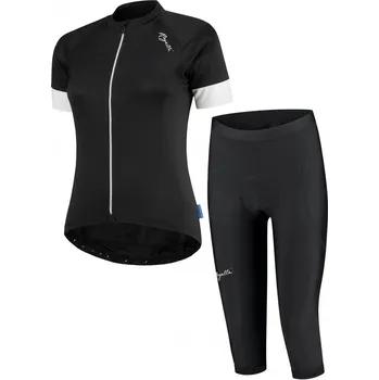 Cyklistické oblečení Dámský cykloset Rogelli MODESTA, černo-bílý Velikost: XS