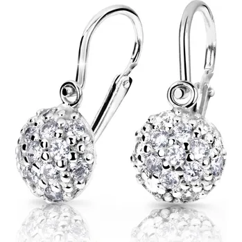 Náušnice Cutie Jewellery Dětské náušnice z bílého zlata C2747B-Bílá