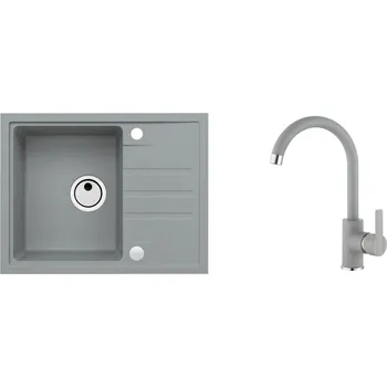 Granitový dřez Set dřez Alveus Intermezzo 30 + baterie Tonia šedý beton (doprava zdarma, pasta na čištění)