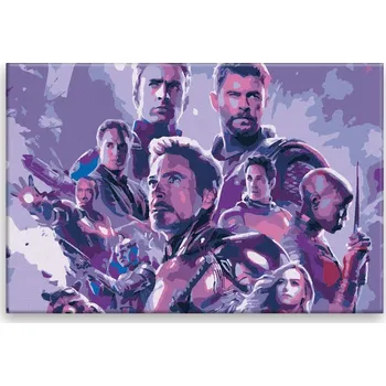 Dětské zboží Malování podle čísel - Avengers - film - 60x40 cm, bez dřevěného rámu - CZ výroba