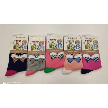 Dětské ponožky pro holky - lišák s mašlí 24-27