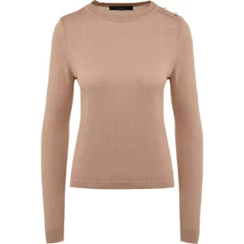 Dámský svetr BÉŽOVÝ SVETR S OZDOBNÝMI KNOFLÍKY Vero Moda