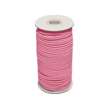 Guma, pruženka kulatá kloboučnická světle růžová 2mm, metráž