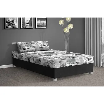 Postel Nabytekmorava Postel Mars 140x200 cm barva čalounění: Černá/ Mega 046 NY
