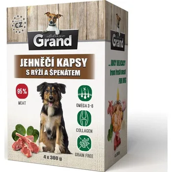 Krmivo pro psa Grand Deluxe kapsičky jehněčí s rýží/špenátem 4x 300 g